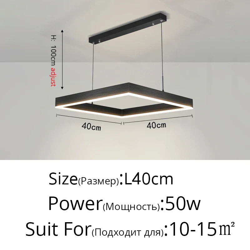 Nordic Designer Aluminum LED Chandelier for Living Room Dining Table by Afralia™