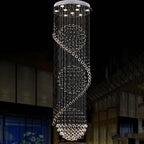 Spiral Crystal Chandelier Light for Living Room and Staircase