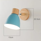 Wood Bedroom Wall Light Modern Macaron LED Sconce, Nordic Minimalist Design