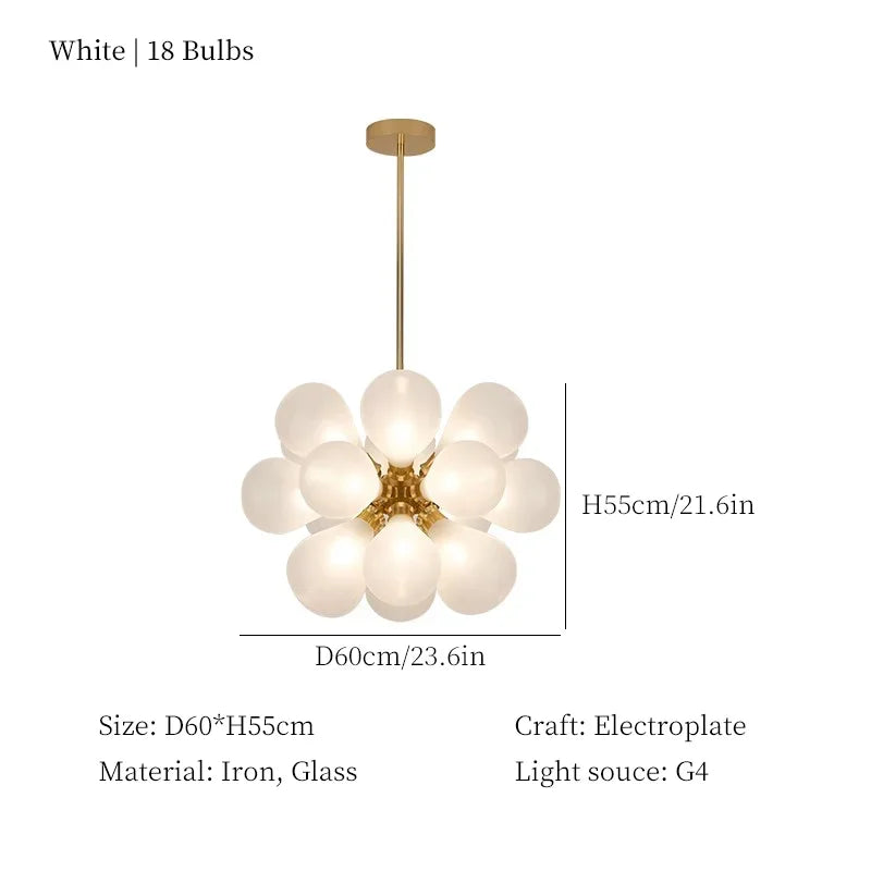 Glass Bubble Chandelier Ceiling Pendant Light for Modern Living Room Decor
