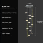 Crystal Glass Staircase Chandelier: Modern Nordic Luxury Living Room Lighting