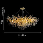 Golden Branch Crystal Chandelier – Luxe Living Room & Hotel Lobby Decor
