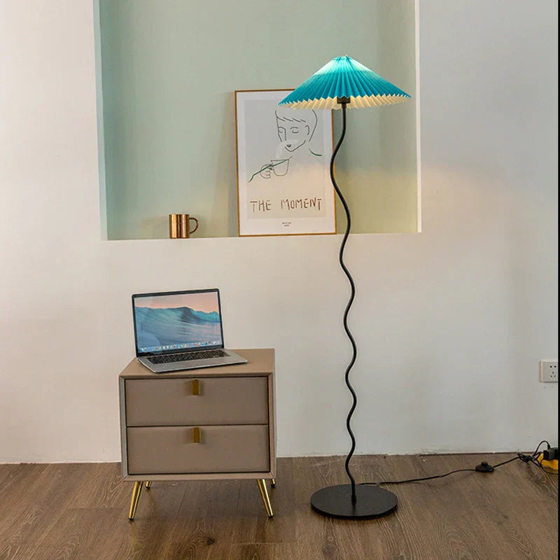 Pleated Fabric LED Floor Lamp - Nordic Minimalist Design