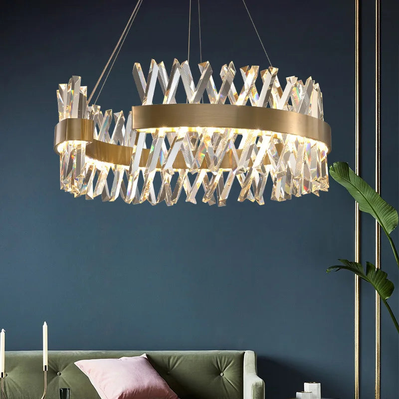 Gold Metal S Shape Lustre LED Pendant Lamp for Luxe Living & Dining Spaces