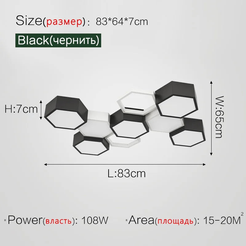 Nordic Honeycomb Ceiling Lamp: Minimalist, Creative Art, Smart, for Living Room, Hall, Restaurant