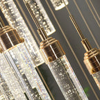 Crystal Staircase Chandelier LED Modern Interior Designer Gold Attic Lamps