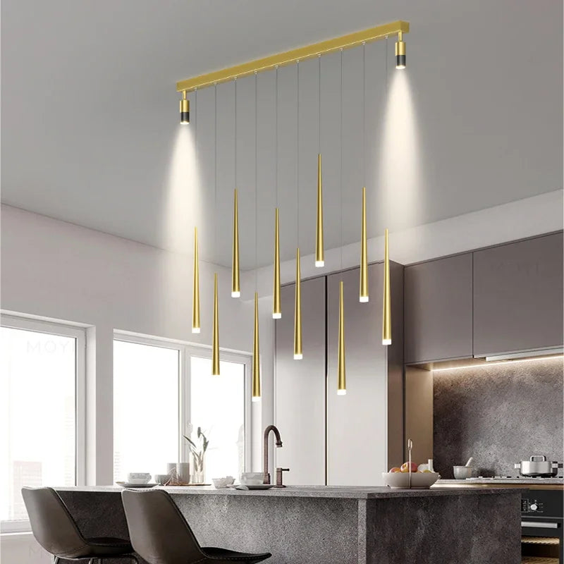 Long Strip Spotlight Pendant Lamp: Modern Chandelier for Living, Dining, Bedroom, Hall Lighting
