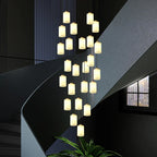 Stairwell Chandelier: Modern Spiral Design for Elegant Villa Hallway Lighting