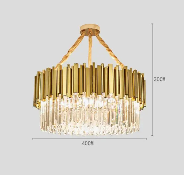 Crystal Chandelier: Elegant Villa Pendant Lights for Living Room and Bedroom