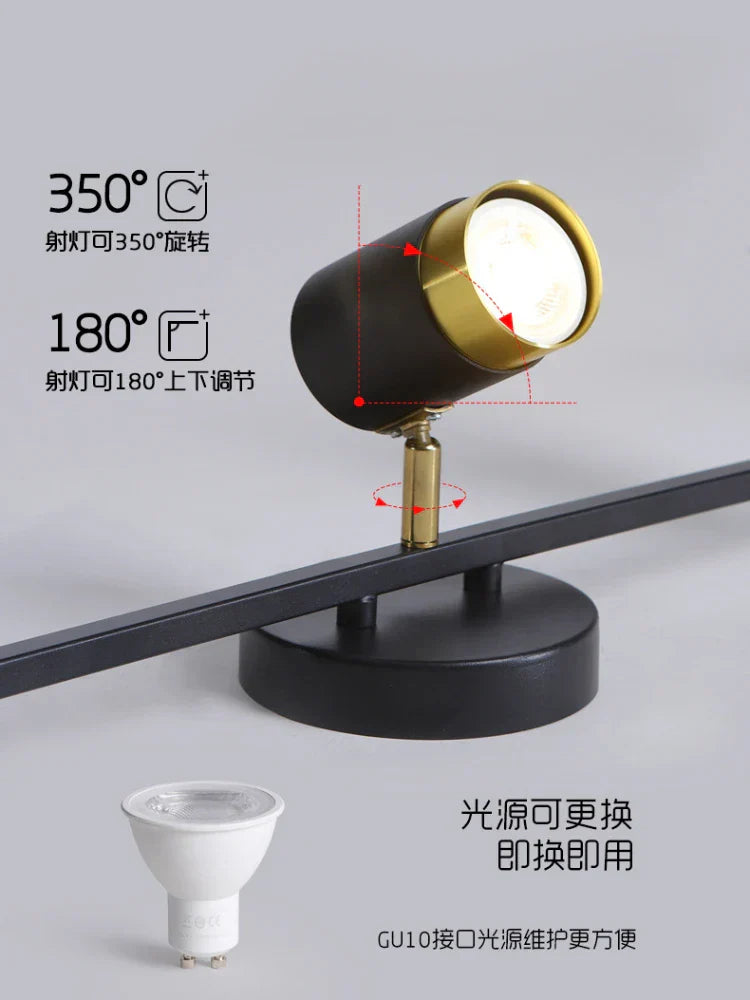 Modern Black LED Ceiling Chandelier Spotlight for Living Room, Bedroom, Dining - Light Fixtures