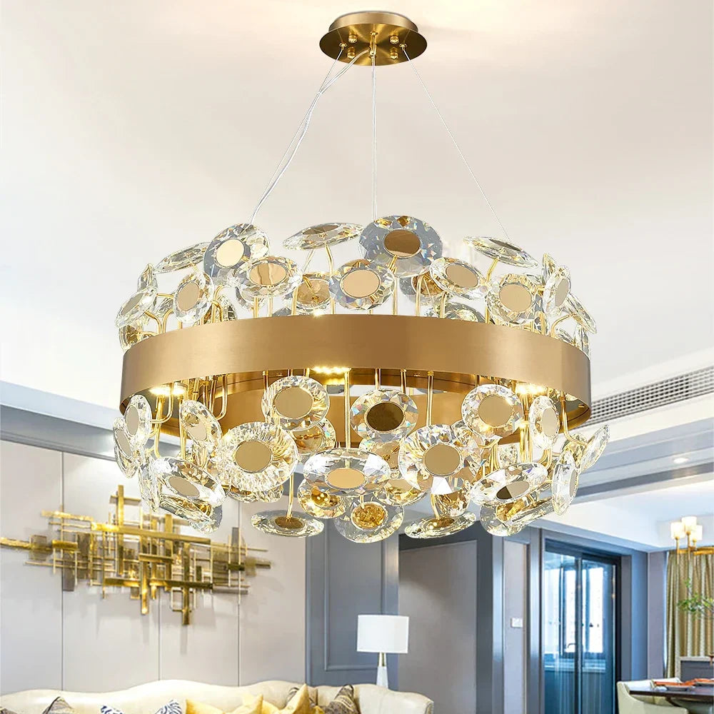 Crystal Pendant Chandelier: Modern Luxury for Living Room, Kitchen Island, Indoor Lighting