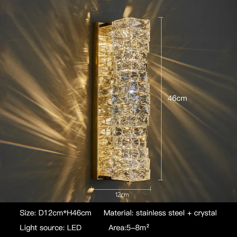 Crystal Wall Sconce: High-Quality LED Wall Lamp for Bedroom, Living Room Decor