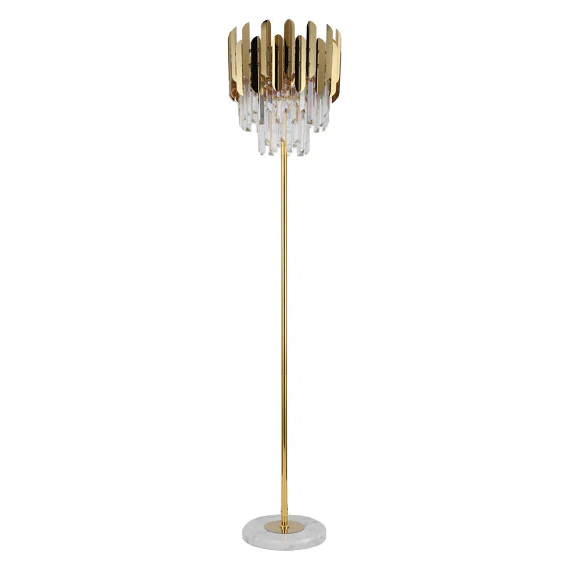 Crystal Gold Floor Lamp for Bedroom & Living Room - Modern Luxury LED Light