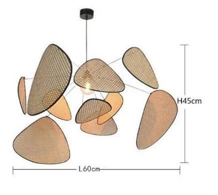 Nordic Bamboo Leaf Chandelier for Living Room and Kitchen