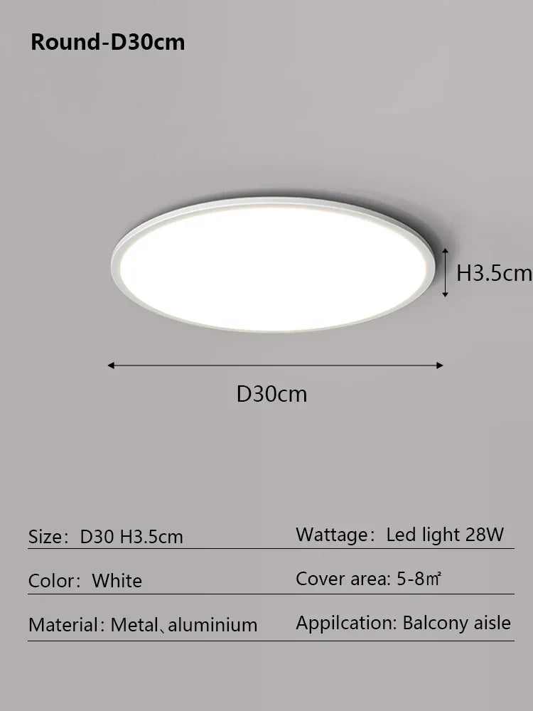LED Ceiling Light: Nordic Style Ultra Thin Square Lamp for Living Room and Bedroom