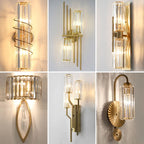 Crystal Gold Wall Lamp for Luxurious Living Room and Bedroom Lighting