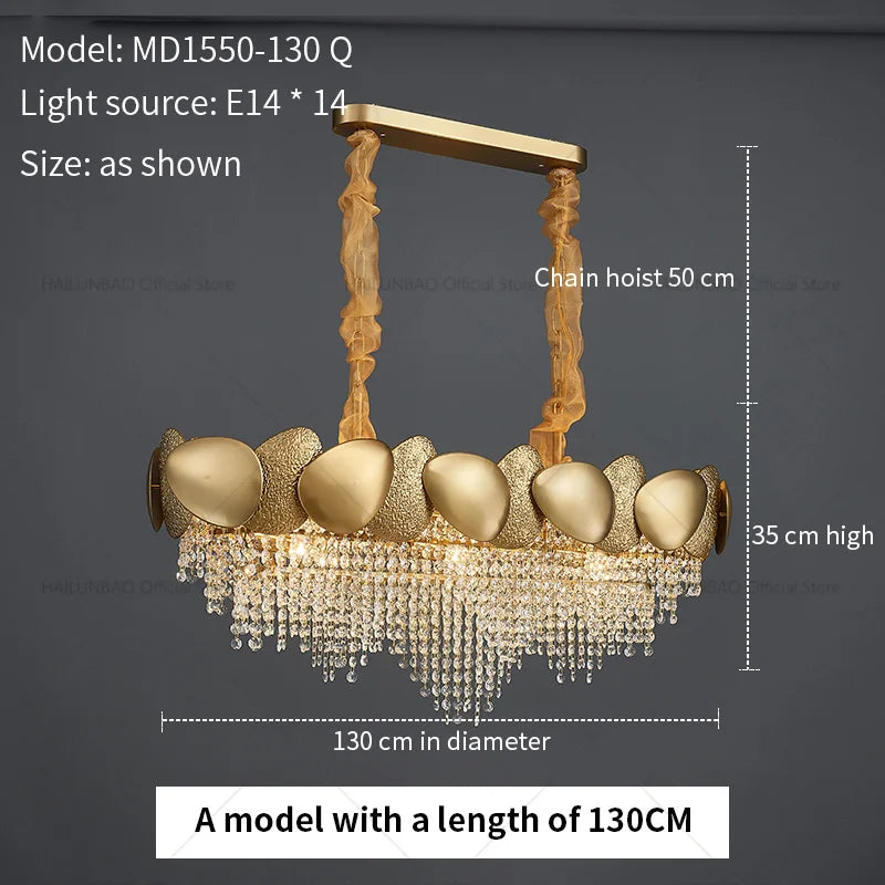 Elegant Crystal Chandelier for Villa Hotel Project Bedroom Restaurant Living Room