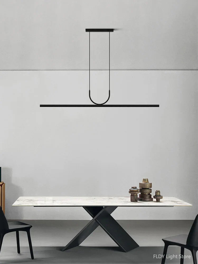 Modern LED Chandelier for Dining, Tea Room, Office, Bar - Long Strip Design