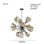 Rock Glass Chandeliers: Modern Indoor Pendant Lamps for Living Room, Bedroom & Restaurant
