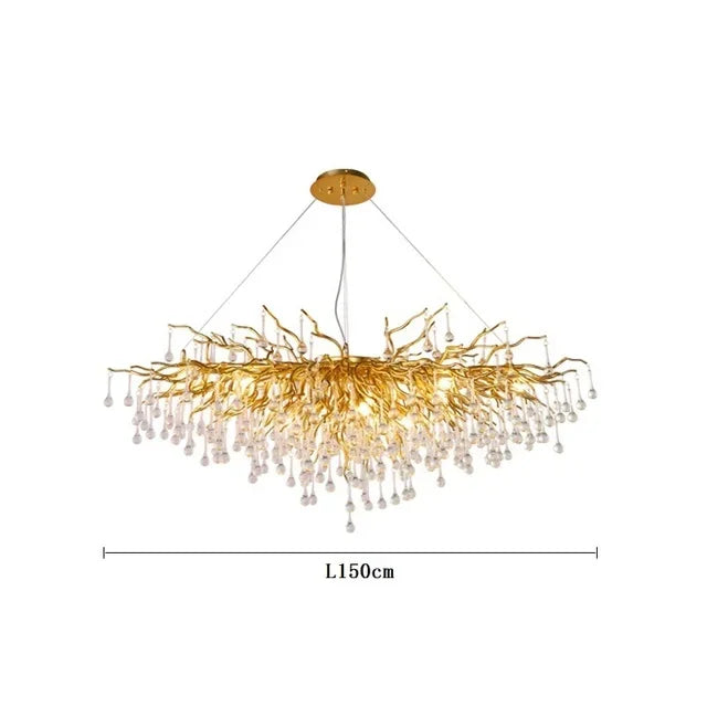 Modern Gold Chrome Crystal Chandelier Ceiling Pendant Light Fixtures