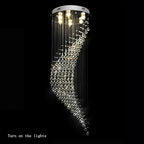 Spiral Crystal LED Chandelier: Modern Luxury Staircase Pendant Light Fixture