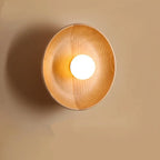 Wood Round Plate Wall Lights LED Nordic Modern Sconce for Home Décor
