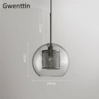 Nordic Glass Pendant Light | Modern Kitchen Dining Hanging Lamps | Industrial Loft LED Fixture