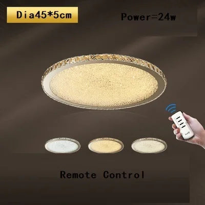 Crystal Round Ceiling Lamp Elegant LED Lighting for Bedroom & Living Room