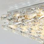 Crystal Square Ceiling Light: Elegant Indoor LED Lighting Fixture for Living Room, Bedroom & Corridor