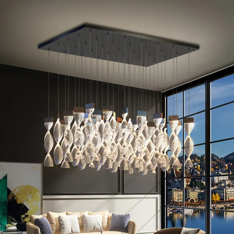 Nordic Acrylic LED Dimmable Chandelier Modern Luxury Foyer Pendant Lighting