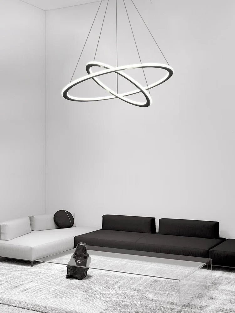 Nordic Circle Ring LED Chandelier: Minimalist Living Room Pendant Light