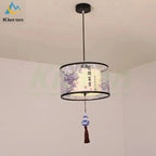 Modern Minimalist Fabric LED Chandelier Room Decoration Chinese Style Pendant Lamp