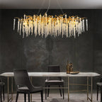 Crystal Branch Chandelier: Elegant French Style Ceiling Light for Living & Dining Room