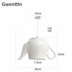 Ceramic LED Pendant Lights: Nordic Teapot Design for Modern Living and Kitchen.