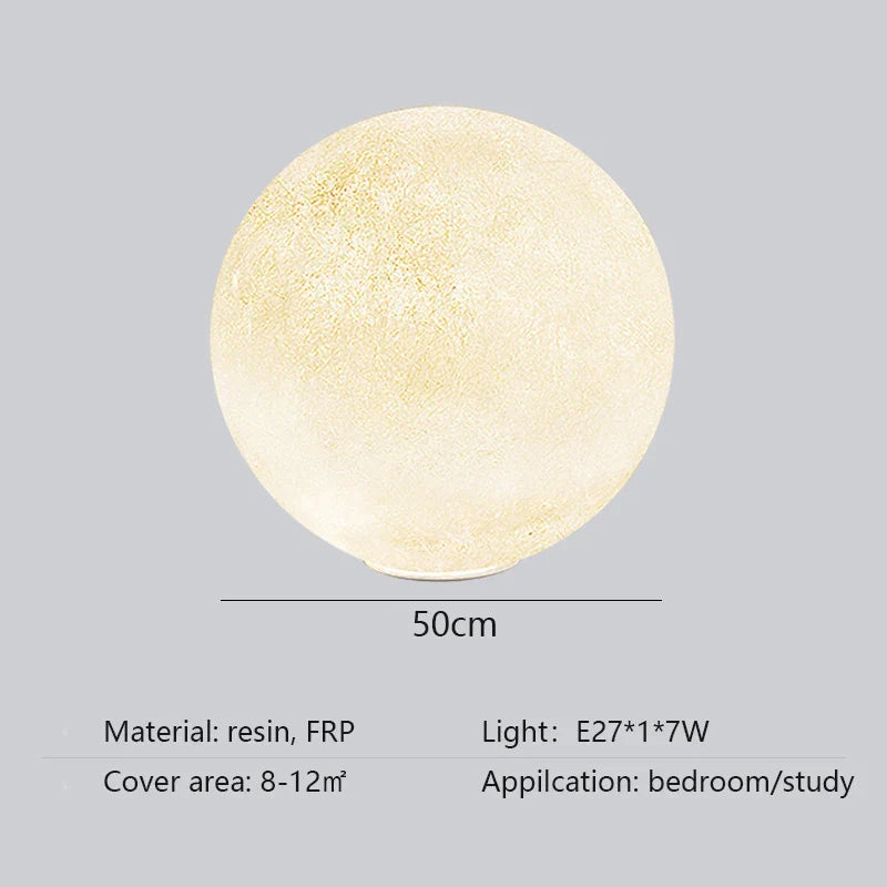 Nordic Moon Round LED Chandelier: Modern Living Room Dining Pendant Light for Bedroom Atmosphere