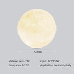 Nordic Moon Round LED Chandelier: Modern Living Room Dining Pendant Light for Bedroom Atmosphere