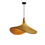 Bamboo Wicker Chandelier Rattan Pendant Light Vintage Retro Design Dining Suspension