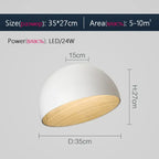 Wood Grain Ceiling Light - Designer Fixture for Study Room