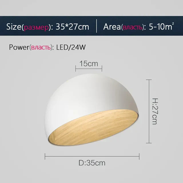 Wood Grain Ceiling Light - Designer Fixture for Study Room