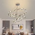 Circle K9 Crystal Pendant Chandelier LED Hall Villa Hanging Light