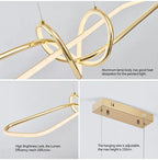 Gold LED Chandeliers: Modern Kitchen & Restaurant Lighting Fixtures