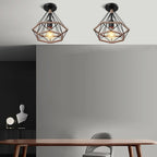 Retro Metal Cage Ceiling Lamp E27 for Indoor Lighting by Afralia™