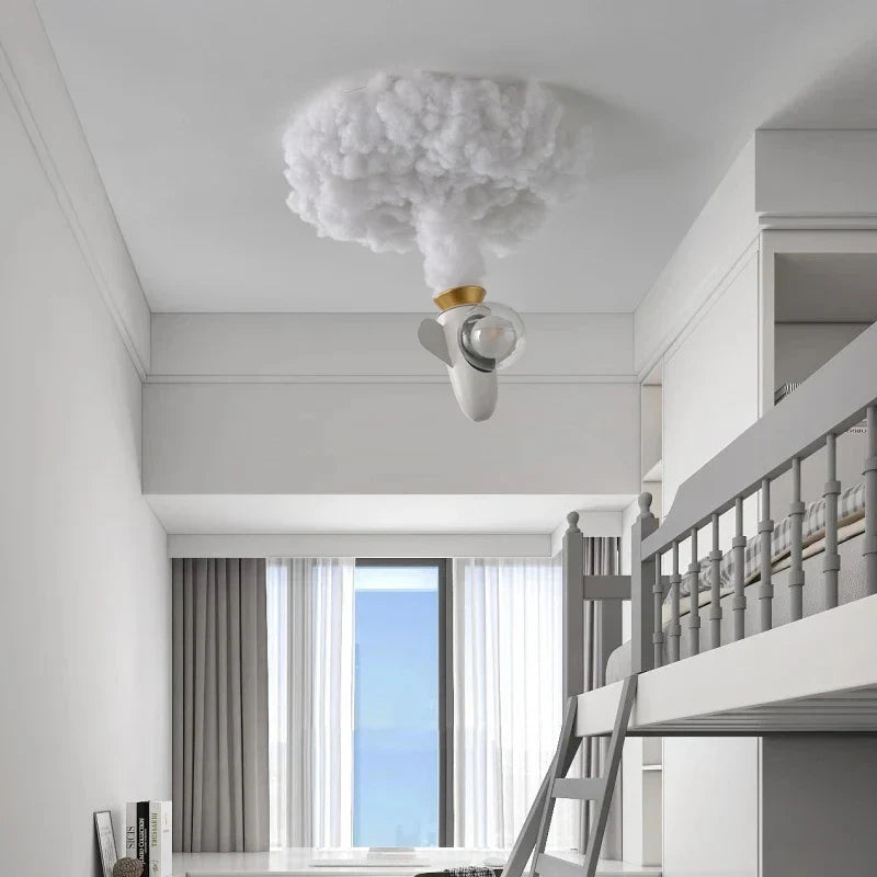Rocket LED Pendant Light for Kids' Bedroom Study Nursery, Creative Jet Ceiling Chandelier
