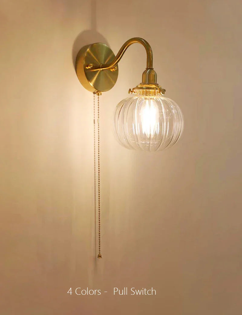 Glass Decor Wall Sconce Lamp Lighting for Bedroom Living Room