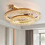Luxury Gold Metal Crystal Ceiling Lights - Dimmable LED Modern Lustre Fixtures