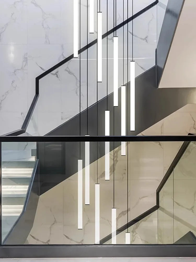 Acrylic Stair Pendant Lights for Modern Villa Decor - Duplex Loft LED Chandelier