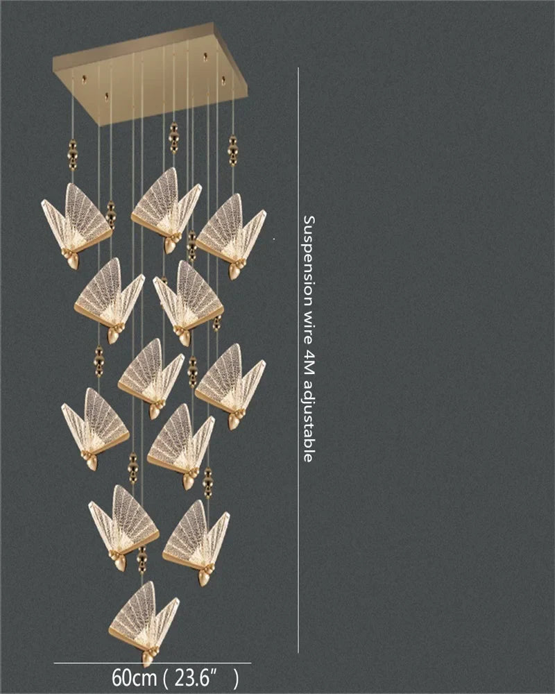 Butterfly LED Chandelier: Modern Hanging Light for Home, Bedroom, Coffee Store & More