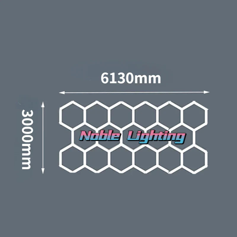 Aluminum Housing Hexagon LED Light Bar Detailing Light 5X12M Honeycomb Ceiling Lamp