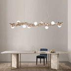 Caterpillar Metal Ball Chandelier: Modern Creative Long Bar Pendant Light for Kitchen Dining Room