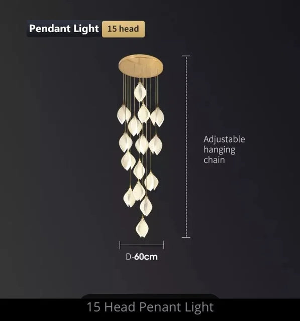 Ceramic Petal Hanging Chandelier - Elegant Décor for Hotel, Restaurant, and Home